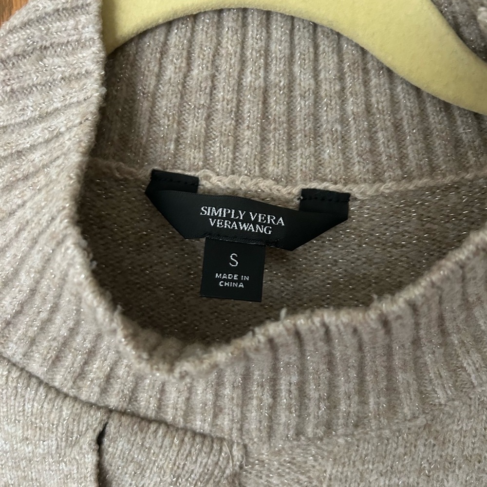 Simply Vera Vera Wang Light Beige/Tan Turtle Mockneck Sweater - Picture 3 of 6